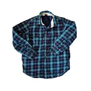 Gap Kids Navy Blue Quilted Flannel Shirt Jacket M